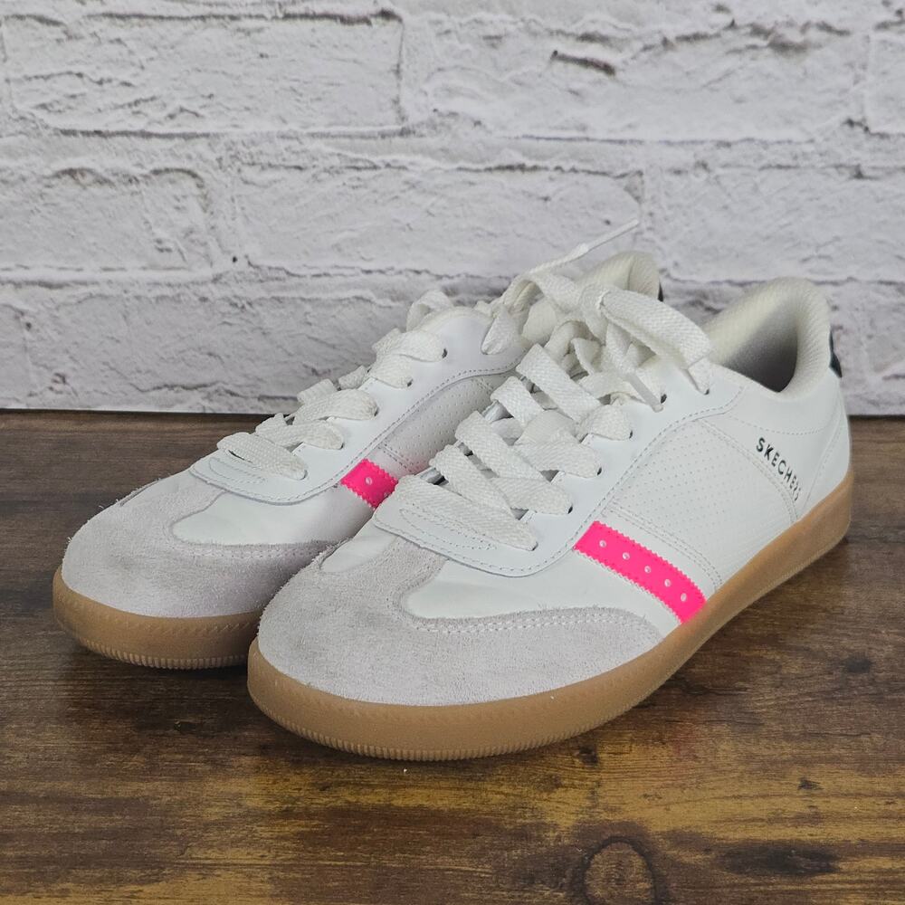 Skechers Zinger Street Girls Youth 5 White Pink Gum Sole Sneakers